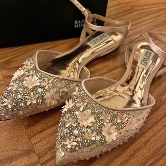 Badgley Mischka Rose Gold Flats - Picture 1 of 3
